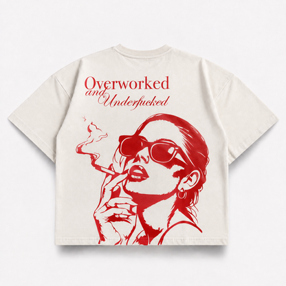 Overworked and Underfucked — Bone White (mockup)